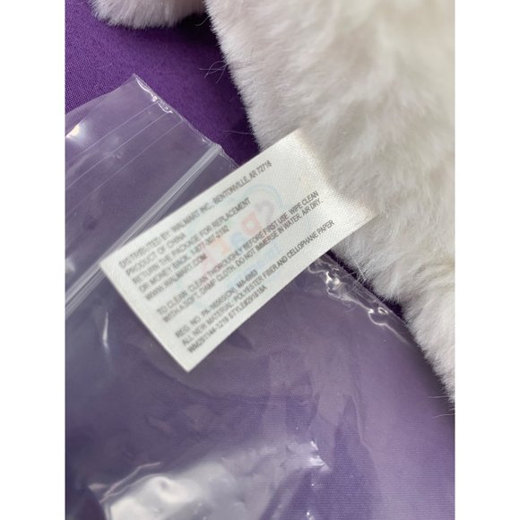 Spark Create Imagine White Bunny Rattle with Gray Minkie Feet Ears Embroidered E - Picture 7 of 8